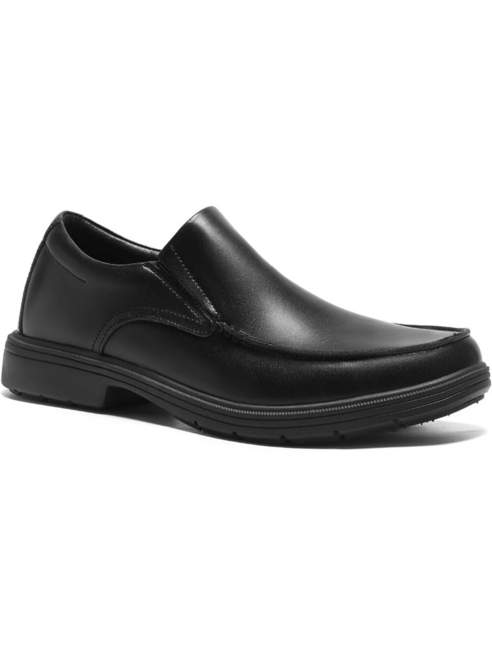 OrthoComfoot Men's Black Leather Comfortable Formal Tuxedo Slip On Oxford Shoes